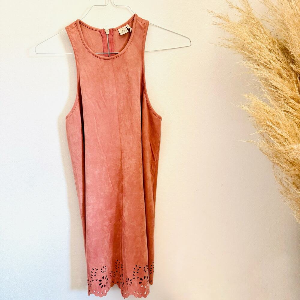 VINTAGE CRANE Y2K 90s Blush Pink Floral Tank Top Sleeveless $78 Mini Dress S - Picture 2 of 14